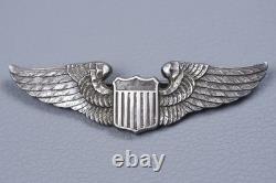 WWII U. S. ARMY AIR CORPS PILOT'S WING BY LUXENBERG, 1st TYPE PINBACK, STERLING