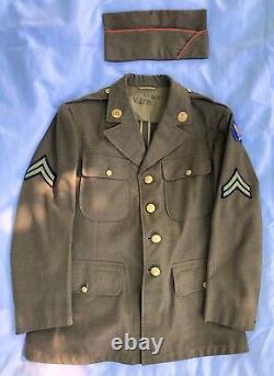 WWII U. S. Army 1st AIR CORPS Dress Uniform + CAP Aviation CORPORAL + tickets