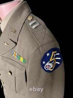 WWII U. S. Army Air Corps 5th Air Force Captain's Uniform Named with WWI Service