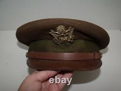 WWII U. S. Army Air Corps Officer Crusher Visor Cap