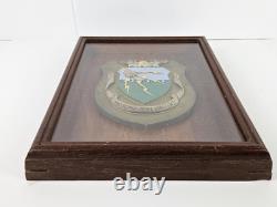 WWII U. S. Army Air Corps Tactical School Framed Heavy Brass Wall Crest Sheild