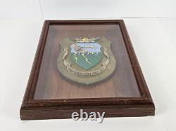 WWII U. S. Army Air Corps Tactical School Framed Heavy Brass Wall Crest Sheild