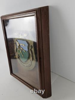 WWII U. S. Army Air Corps Tactical School Framed Heavy Brass Wall Crest Sheild