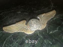 WWII U S Army Air Force Air Crew Commander Gold Wash On Sterling Silver Wings