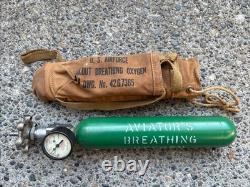 WWII U. S. Army Air Force Airforce Bailout Breathing Oxygen Bottle 42G7365 11-44