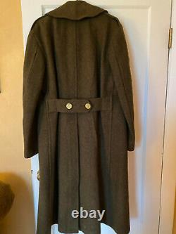 WWII U. S. Army Air Force Corporal Military Officer's Long Wool Olive Jacket Coat