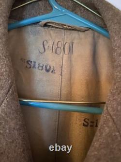 WWII U. S. Army Air Force Corporal Military Officer's Long Wool Olive Jacket Coat