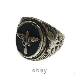 WWII U. S. Army Air Force Sterling Silver Pilots Ring Size 10.25