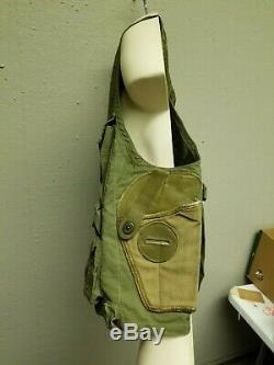 WWII U. S. Army Air Force Survival Vest Many Labeled Pockets Holster