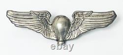 WWII U. S. Army Air Forces Balloon Pilot Wings Sterling Silver Parachute Badge