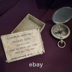 WWII U. S. Army Air Forces Pocket Compass- Longines-Wittnauer -1941 complete Box WWII U. S. Army Air Forces Pocket Compass- Longines-Wittnauer -1941 complete Box