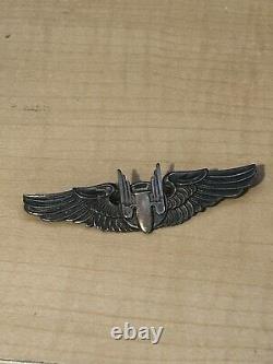WWII U. S. U. S. ARMY AIR CORPS AIR GUNNER WING BY MOODY BROS. PIN Sterling