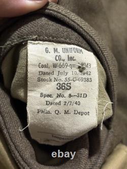 WWII Uniform Jacket Size 36R US Army Air Corps Air Force Radio Dispatch 1942