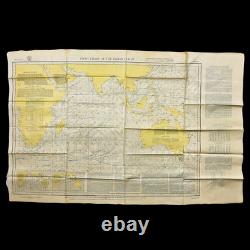 WWII VERY RARE 1944 Indian Ocean Pacific Army Air Force Waterproof Raft Map