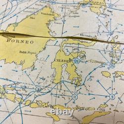 WWII VERY RARE 1944 Indian Ocean Pacific Army Air Force Waterproof Raft Map