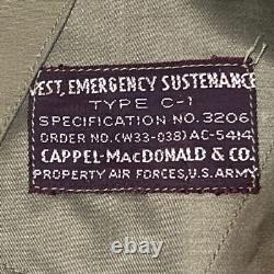WWII Vest USAAF Army Air Force Type C-1 Emergency Sustenance Reliance Military