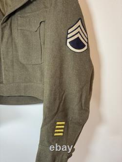 WWII Vintage 12th Army Air Force Staff Sergeant Uniform Dress Jacket 36L 1940s