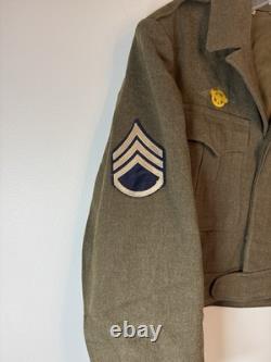 WWII Vintage 12th Army Air Force Staff Sergeant Uniform Dress Jacket 36L 1940s