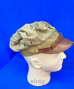 WWII WW2 Army Air Corps Pilot Officer's Crusher Hat Flighter by Bancroft withPhoto