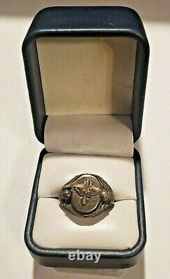 WWII WW2 Era Army Air Corp Insignia Sterling Silver Sweetheart Photo Locket Ring