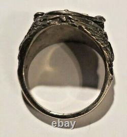 WWII WW2 Era Army Air Corp Insignia Sterling Silver Sweetheart Photo Locket Ring