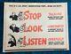 WWII WW2 Original War Poster Stop Look Listen US Army Airplane Air Raid Lookout
