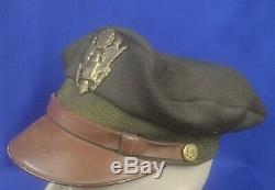 WWII WW2 US 8th Army Air Force Pilots Crusher Cap Flighter by Bancroft with Photo