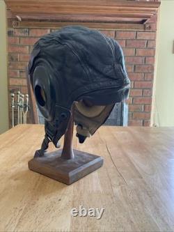 WWII WW2 US Army Air Force Type A-11 Leather Flight Helmet Cap Large