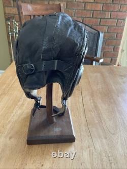 WWII WW2 US Army Air Force Type A-11 Leather Flight Helmet Cap Large
