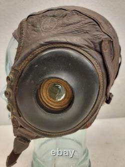 WWII WW2 US Army Air Force Type A-11 Leather Flight Helmet Cap Medium