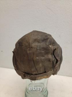 WWII WW2 US Army Air Force Type A-11 Leather Flight Helmet Cap Medium
