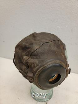 WWII WW2 US Army Air Force Type A-11 Leather Flight Helmet Cap Medium