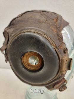 WWII WW2 US Army Air Force Type A-11 Leather Flight Helmet Cap Medium