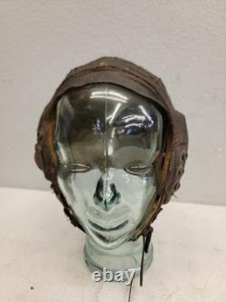 WWII WW2 US Army Air Force Type A-11 Leather Flight Helmet Cap Medium