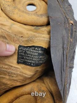 WWII WW2 US Army Air Force Type A-11 Leather Flight Helmet Cap Medium