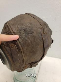 WWII WW2 US Army Air Force Type A-11 Leather Flight Helmet Cap Medium