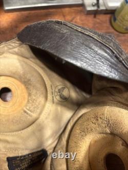 WWII WW2 US Army Air Force Type A-11 Leather Flight Helmet Cap Small 1940's