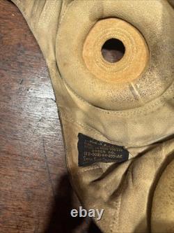 WWII WW2 US Army Air Force Type A-11 Leather Flight Helmet Cap Small 1940's
