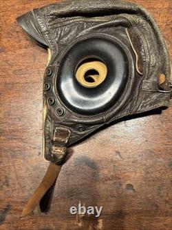 WWII WW2 US Army Air Force Type A-11 Leather Flight Helmet Cap Small 1940's