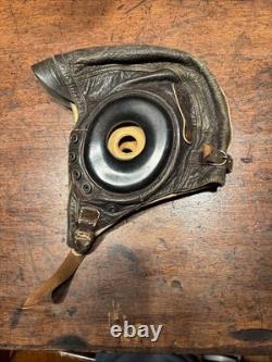 WWII WW2 US Army Air Force Type A-11 Leather Flight Helmet Cap Small 1940's