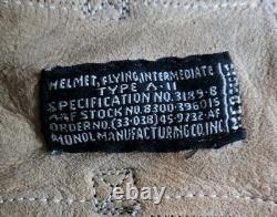 WWII WW2 US Army Air Force Type A-11 Leather Flight Helmet Medium