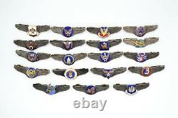 WWII WW2 US U. S. ARMY AIR FORCE NAVY WINGS PIN Medal Full SET 19 BADGES RARE