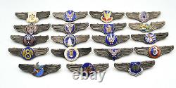 WWII WW2 US U. S. ARMY AIR FORCE NAVY WINGS PIN Medal Full SET 19 BADGES RARE