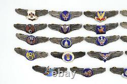 WWII WW2 US U. S. ARMY AIR FORCE NAVY WINGS PIN Medal Full SET 19 BADGES RARE