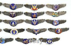 WWII WW2 US U. S. ARMY AIR FORCE NAVY WINGS PIN Medal Full SET 19 BADGES RARE