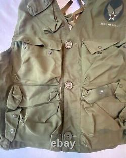 WWII World War 2 II US Army Air Corp Force C-1 Survival Vest With Holster