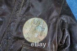 WWII officer US Army Air Force Corp leather A2 bomber jacket USAF MONTE CARLO 42