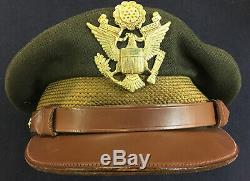 WWII original USAAF Army Air Forces true Crusher uniform hat cap