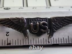 WWI US Pilot Sterling Wings pin Army Air Corps -REAL THING -OWN HISTORY -LOOK