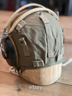 WW 2 Army Air Corps Type A-9 Summer Flying Helmet And ANB H1 Headset